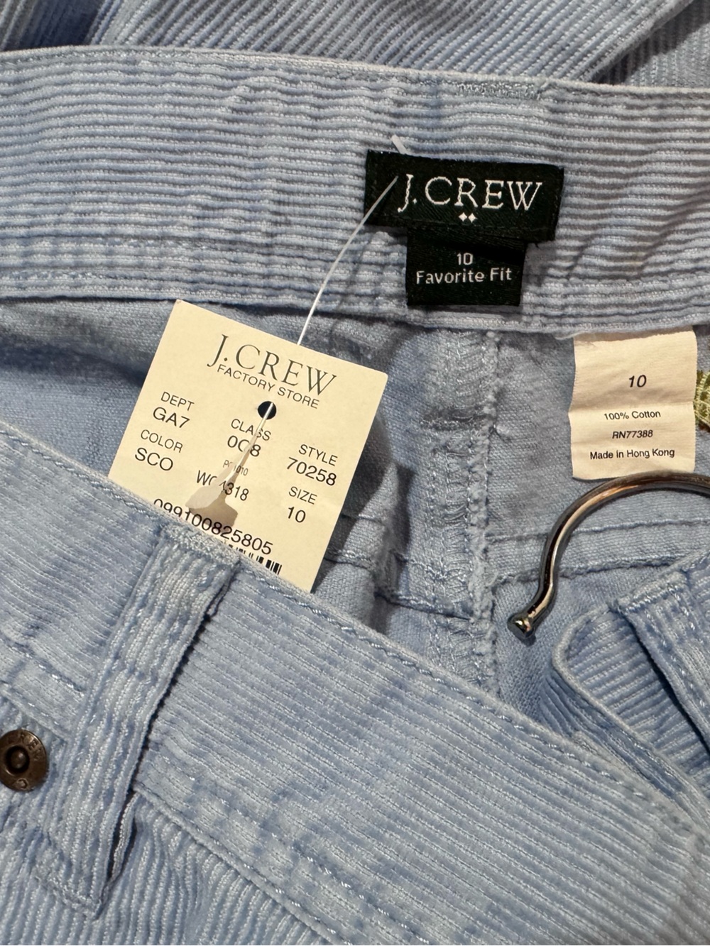 J.Crew Factory Favorite Fit Pants Light Blue Size 10 NWT 100% Cotton - Picture 3 of 4